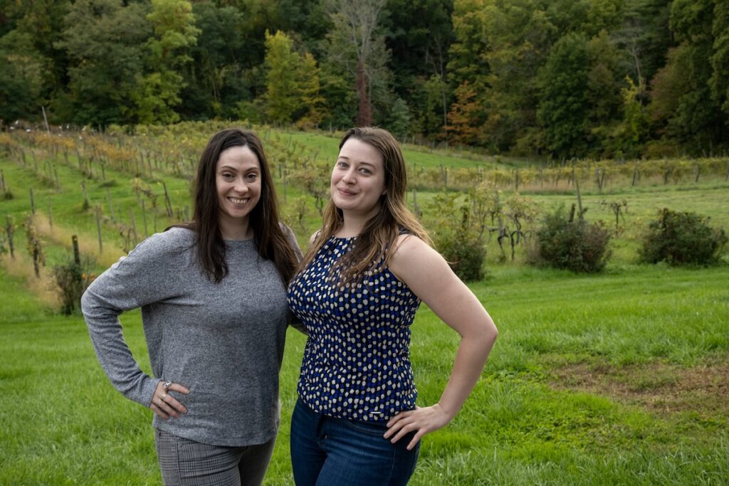 Rebekkah and Christina at a winery